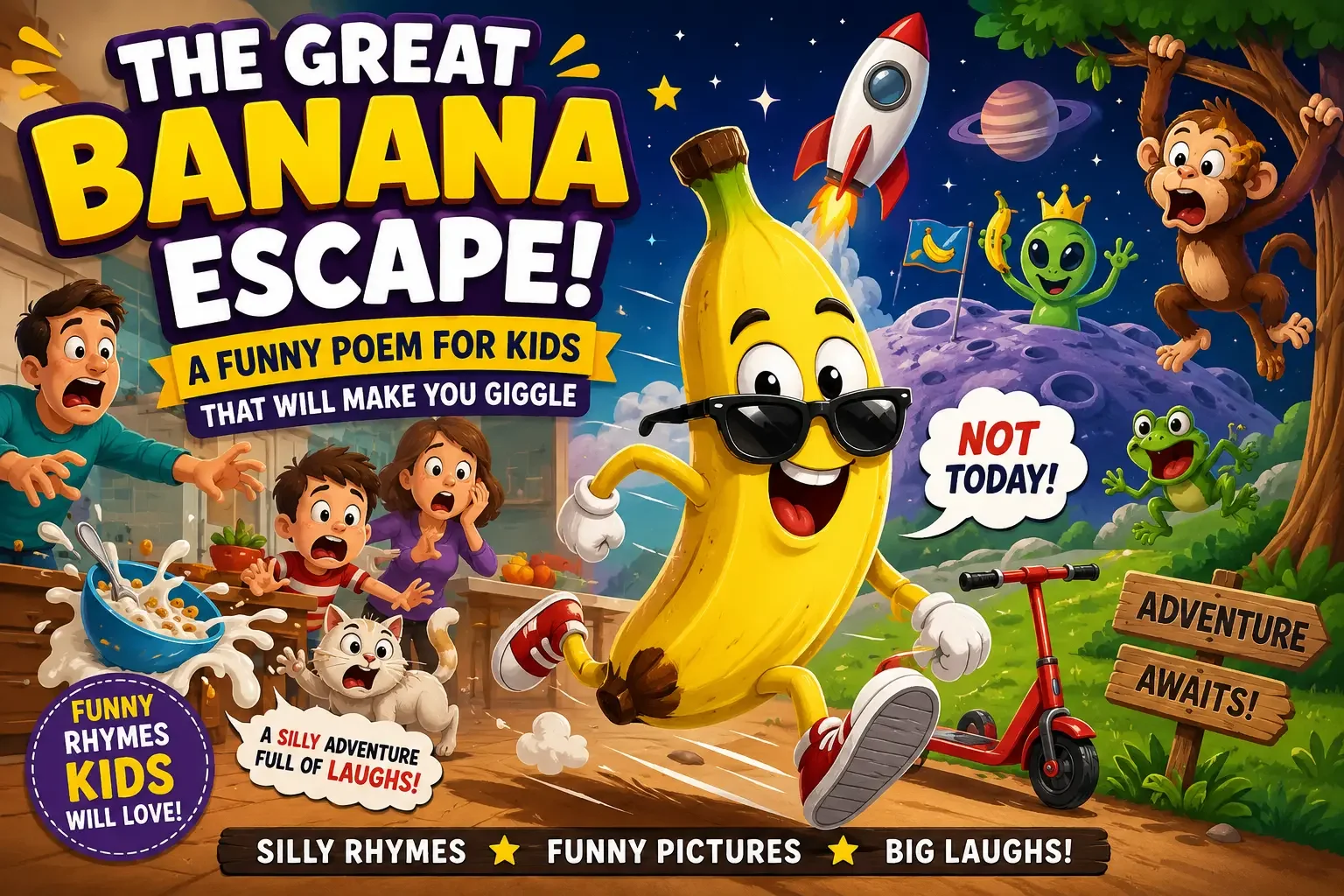 The Great Banana Escape: A Funny Poem for Kids That Will Make You Giggle ✨✨
