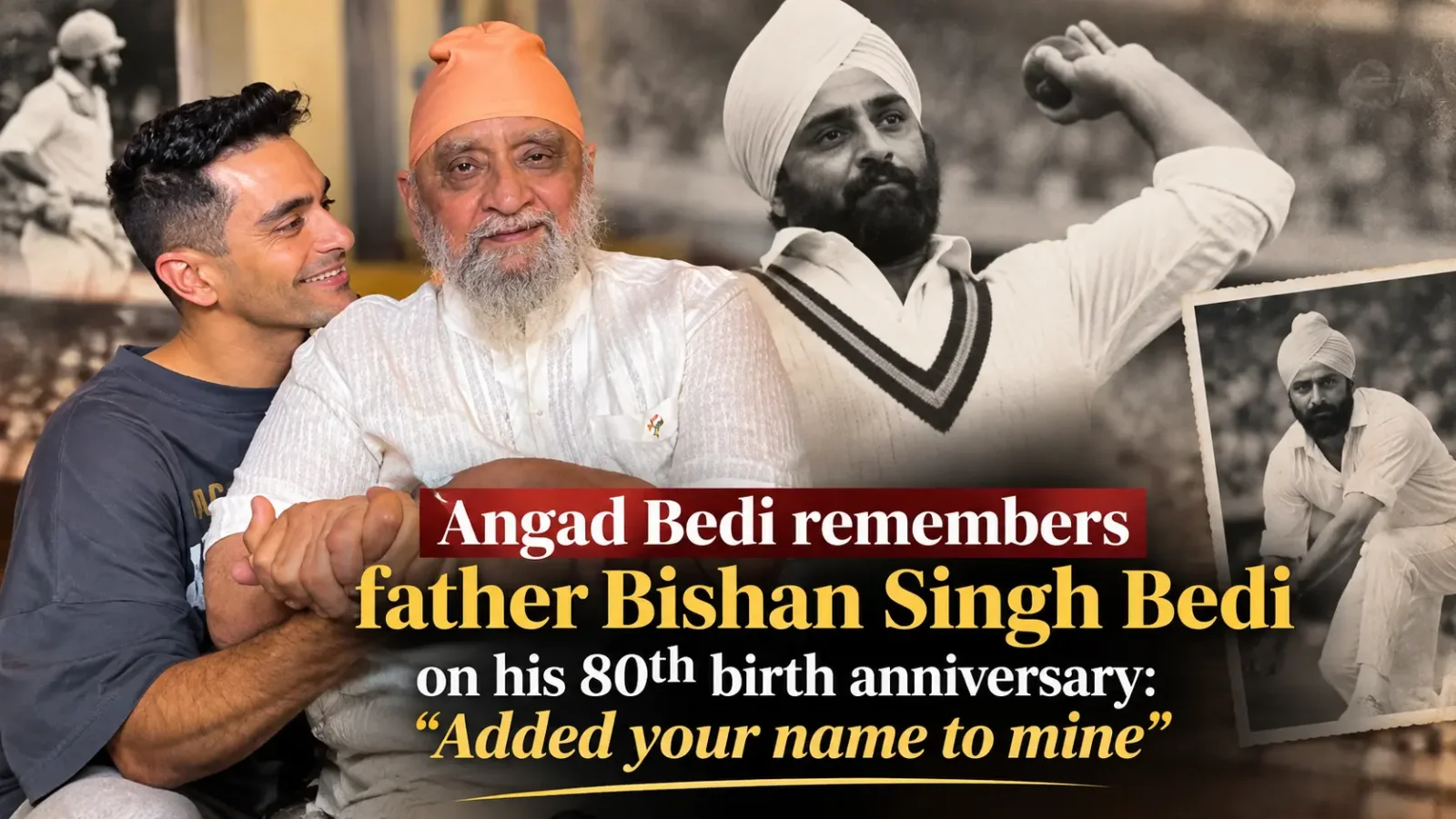 Angad Bedi Honours Father Bishan Singh Bedi on 80th Birth Anniversary, Adds His Name to His Own