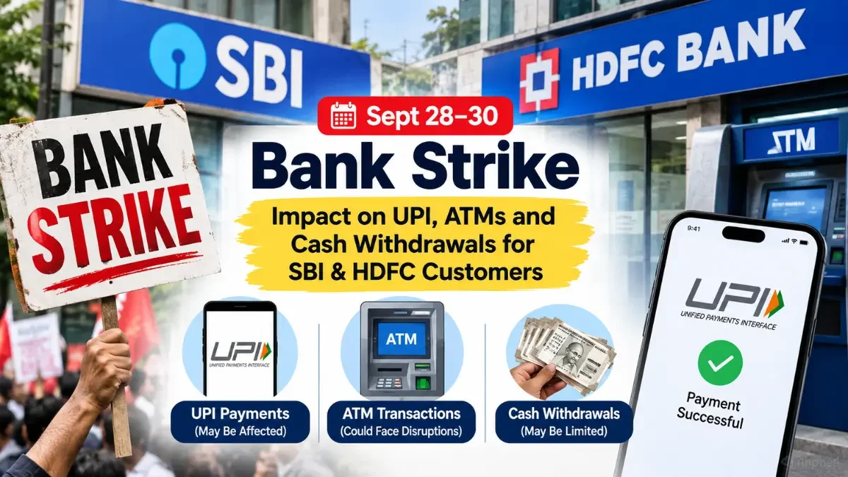 Bank Strike Sept 28–30: What SBI, HDFC Customers Should Know About UPI and ATMs