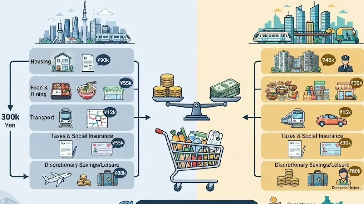 Japan Livelihood vs. Indian Expenses: 3 Lakh Yen Earnings Analyzed