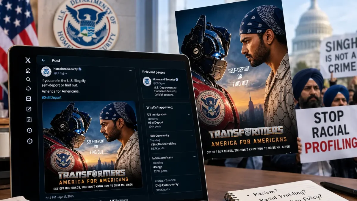 US Homeland Security AI Poster Targeting 'Mr. Singh' Sparks Backlash