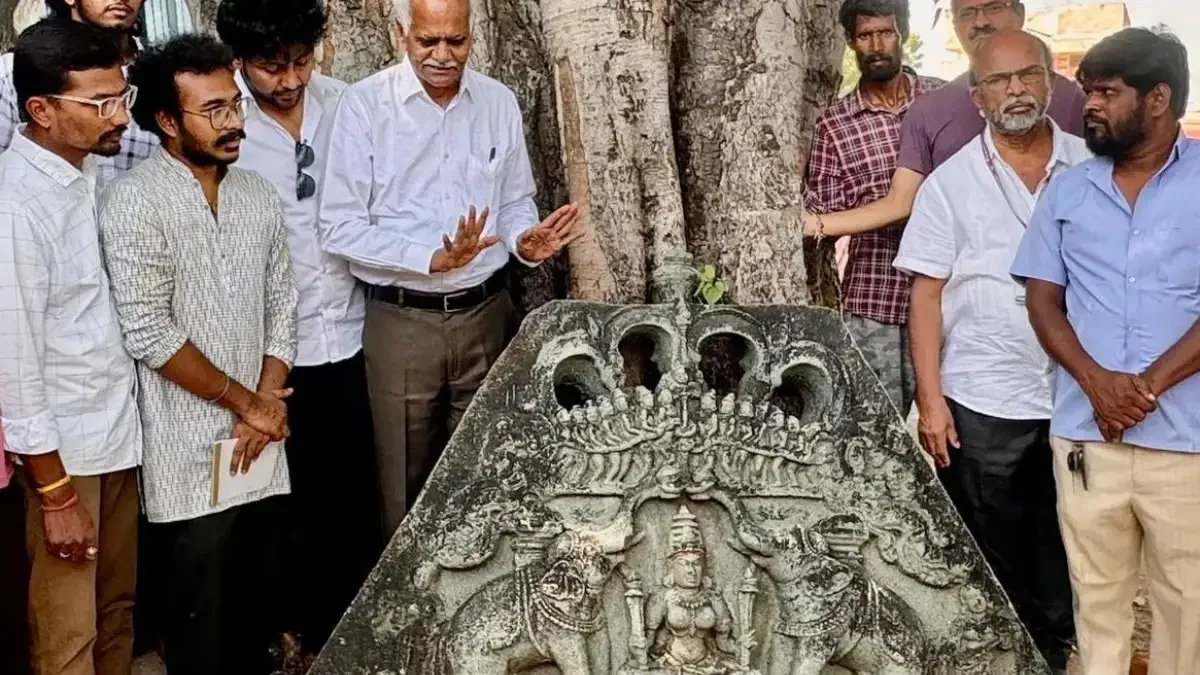 Rare Rashtrakuta Gajalakshmi Sculpture Found in Medak